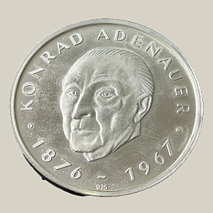 Moeda de prata, 2nd Thaler of Europe – Konrad Adenauer (1971)