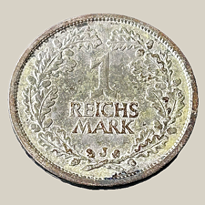 Moeda de prata, 1 Reichsmark (1925J) – República de Weimar – Alemanha