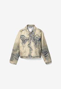 Jaqueta Jeans Masculina Camperlab Bege/Preta