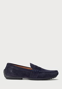 Mocassim Masculino Polo Ralph Lauren Reynold Suede Driver Azul Marinho