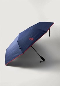 Guarda-Chuva Masculino Polo Ralph Lauren Umbrella Azul Marinho e Vermelho