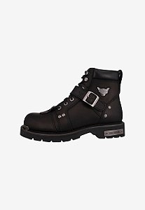 Bota Masculina Cowboy Motoqueiro de Fivela Cano Curto Harley Davidson - preta