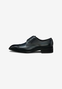 Sapato Derby Masculino em Couro Boss Rill Burst Azul Escuro