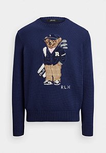 Polo Ralph Lauren Suéter Polo Bear Performance Moletom Orgânico Azul Marinho