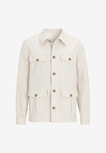 Camisa Masculina Safari Oscar Jacobson Branco Creme
