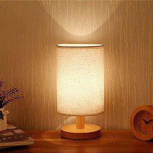 Luminária de Cabeceira com USB – Abajur de Mesa com Design Cilíndrico para Quarto Moderno