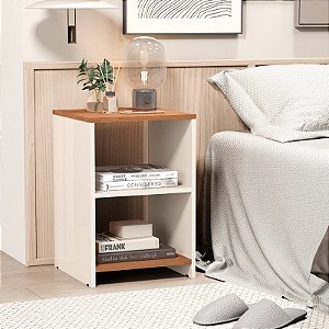 Mesa de Cabeceira com Nichos Multiuso Quarto
