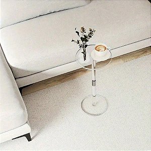 Mesa de Chá Redonda em Acrílico Transparente - Design Moderno e Funcional