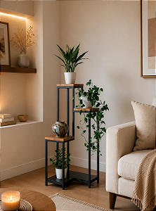 Suporte de plantas metalon e madeira MDF 100% MDF 18 mm - Escolha sua cor!