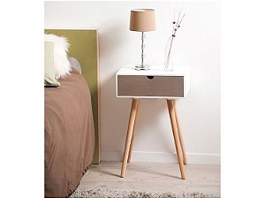 Mesa de Cabeceira com gaveta e pés palito - 100% MDF - Escolha a sua cor!