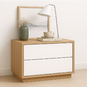 Mesa de Cabeceira 2 Gavetas 50cm - 100% MDF - Escolha a sua cor