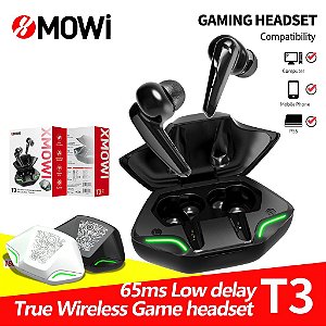 Fone De Ouvido Gaming TWS PLEXTONE xMOWi T3 Intra-Auricular Sem Fio Leve Ultrafina