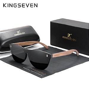 Óculos de Sol de Madeira Kingseven W5510 100% Polarizado e UV400