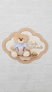 Guirlanda porta maternidade - Modelo urso menino