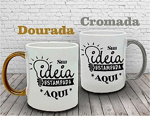 10 - Caneca com Alça Cromada Personalizada