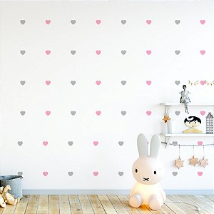 Kit 180 Adesivos de Parede Decorativos Corações