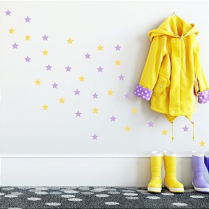 Kit Adesivos Vinílicos de Parede - 230 Estrelas Pontudas