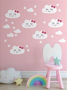 Kit Adesivos Decorativos - Nuvens Felizes