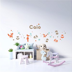 Kit Adesivos Decorativos - Raposa e amigos da floresta