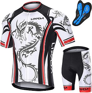 KKmoon Conjunto masculino de ciclismo de secagem rápida camiseta para bicicleta de estrada Shorts para bicicleta de corrida kit de roupas de equitação