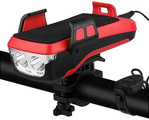 Tomshin Lanterna multifuncional para bicicleta com suporte para telefone Lanterna de bicicleta