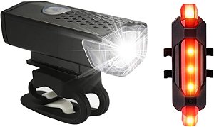 Kit de luzes de bicicleta recarregável, conjunto de farol e lanterna traseira, liberação rápida, impermeável