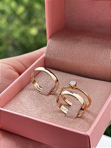 PAR DE ALIANÇAS EM OURO18k TRADICIONAL  - 2 À 3G - 3 mm- POLIDA