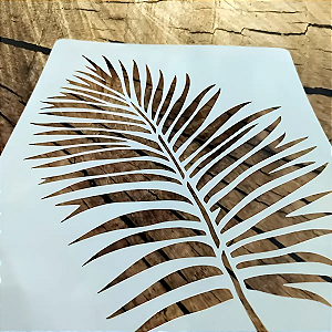 STENCIL FOLHA GRANDE PALMEIRA 50X50CM
