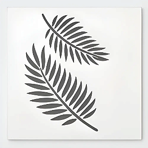 STENCIL FOLHA TROPICAL DUAS FOLHAS