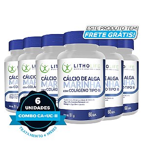 Suplemento de Cálcio de Alga Marinha com Colágeno Tipo II - 6 UNIDADES