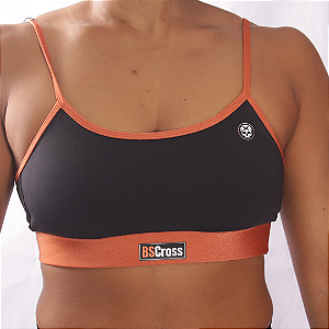 Top BSCross c/  Faixa Dual Color - Preto / Laranja