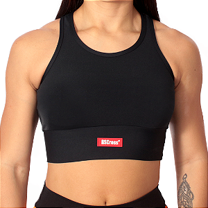 Top Cropped Nadador - Preto