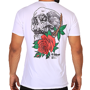Camiseta Mas. Skull Rose - Branca