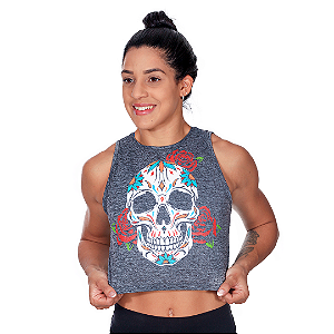 Cropped Mexican Skull - Cinza