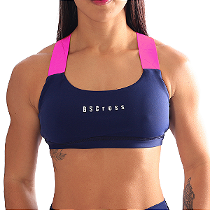 Top c/ Elast BSCross - Azul/Rosa