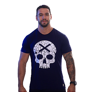 Camiseta Mas. Caveira - Marinho