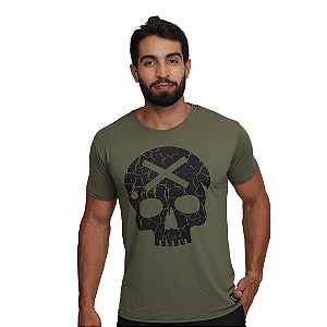 Camiseta Mas. Caveira - Verde Militar