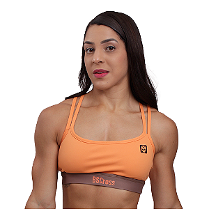 Top BS Alça Dupla - Marrom / Laranja