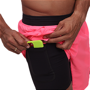 Short mas. BS Running - Rosa Neon