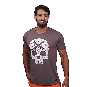 Camiseta Mas. Caveira - Marrom