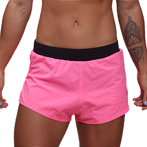 Short fem. tactel Run - Rosa Neon