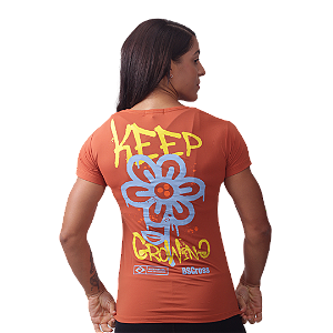Camiseta Fem. Keep Growing - Caramelo