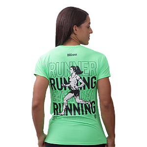 Camiseta fem. BSCross Runner - Verde Claro