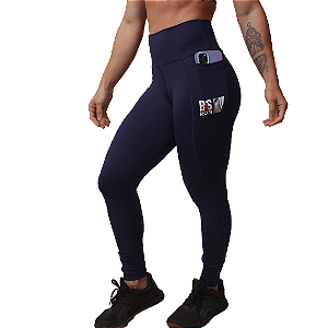 Calca Legging Fem Com Bolso - Azul Marinho