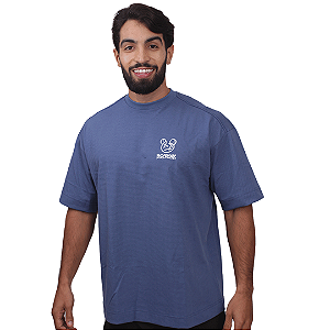 Camiseta Mas. Big Oversized BS Bear X  - Azul Escuro