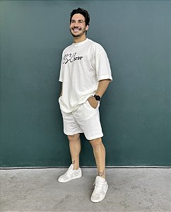 Conjunto Masc  Moletom BScross - Off White