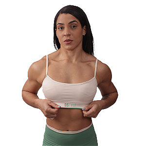 Top básico BSCross Com Barra Contrastante  -  Soft Beige