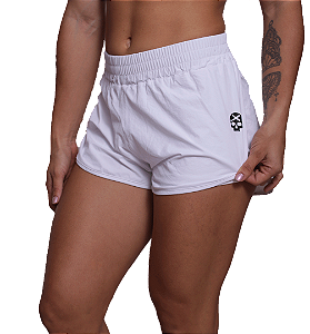 Short fem. Tactel Imper c/ Short Interno -Branco