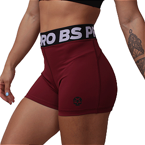 Short  Fem cós Elastico Personalizado  BS - Vinho