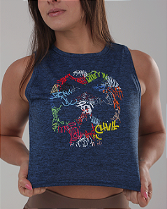 Cropped BS Grafite - Azul